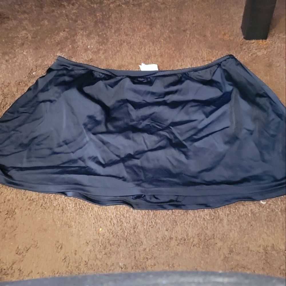 Black plus size bikini bottoms with skirt